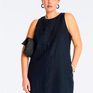 J. Crew button back linen shift dress size M